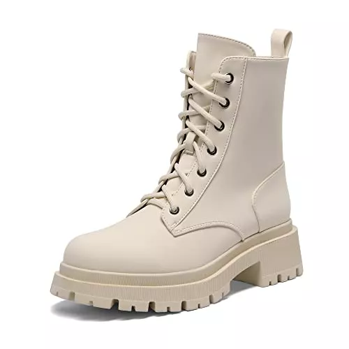 DREAM PAIRS Stiefel DREAM PAIRS Damenstiefel Schnürstiefel Silhouette Bequemer Reißverschluss Warmes Futter Lug Sohle Innenreißverschluss