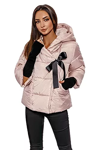 Selente Jacken Selente #Fashionista Damen Jacke als praktische Übergangsjacke/leichte Winterjacke/Kurze Steppjacke in modischem Design ideal für Frühling und Herbst