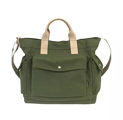 CAMILIFE Taschen & Rucksäcke CAMILIFE Canvas Tasche Damen Herren Umhängetasche,Täglich Canvas Tote Bag Schultertasche Shopper Lässige Laptop Bag Henkeltasche Einkaufstasche Stofftasche für Uni,Arbeit,Schule,Reise und Einkaufen