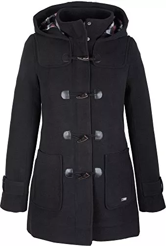 Grimada Mäntel Grimada Damen JackeWolle Mantel Dufflecoat Wollmantel Wolljacke Camile mit Kapuze