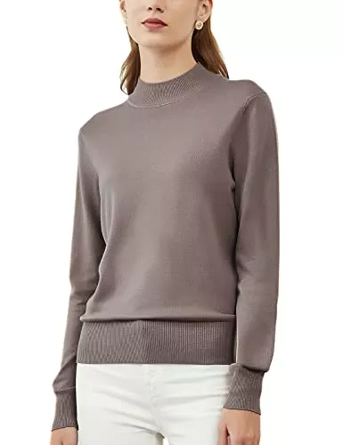Woolen Bloom Pullover & Strickmode Woolen Bloom Damen Rollkragenpullover Strickpullover Stretch Pullover Elegant Strickpulli Langarm Sweater für Herbst Winter