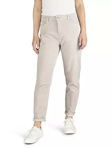 DENIMFY Hosen DENIMFY Damen Cord Hose DFLisa Mom Fit High Waist Cordhose Freizeithose Pants Basic Reißverschluss Stretch Baumwolle Einfarbig Blau Grün Beige S M L XL