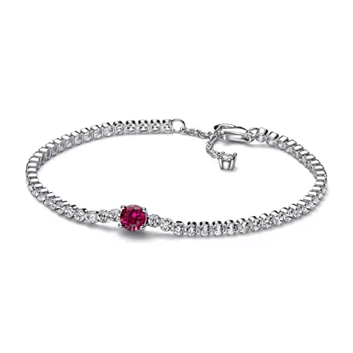Pandora Schmuck Pandora Armband Rotes Rundes Funkeln 925 Silber 592403C01