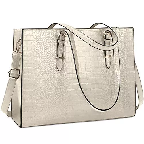 Lubardy Taschen & Rucksäcke Lubardy Handtasche Damen Shopper Damen Groß Schwarz Laptop Tasche 15.6 Zoll Elegant PU Leder Umhängetasche Arbeitstasche für Business Büro Schule Einkauf Arbeit