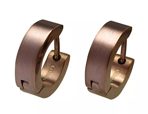 KIKUCHI JEWELRY Schmuck Kikuchi Klassische Ohrringe Edelstahl Klapp Creolen Ohrstecker 4mm/13,6 mmØ WE15108