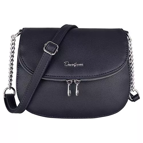 David Jones Taschen & Rucksäcke David Jones - Damen Kleine Umhängetasche - Frau Handtasche PU Leder Schultertasche - Elegante Tasche Klappe Zip Reißverschluss - Crossbody Bag Abendtasche Clutch Pochette - Handy Stadt