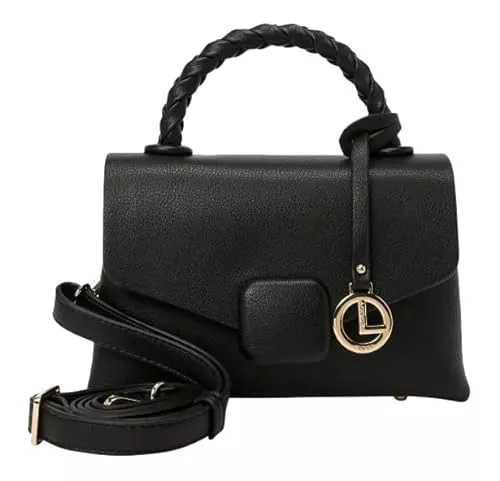 L.CREDI Taschen & Rucksäcke L.CREDI Damen-Flap-Bag LANIKA Umhängetasche mit geflochtenem Henkel 21x8x14