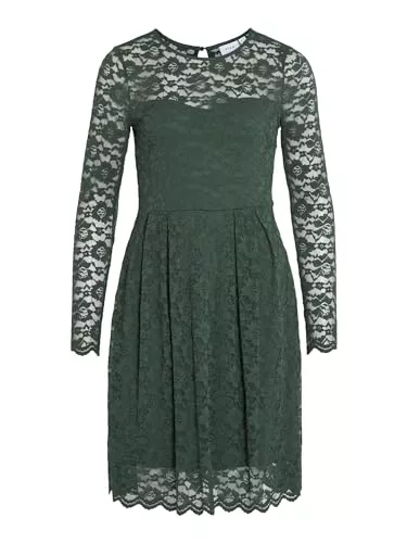Vila Freizeit Vila Female Kleid mit Langen Ärmeln Spitzenverziertes