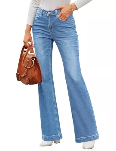 Roskiky Jeans Roskiky Schlaghose Damen Jeans Wide Leg Baggy Jeans Damen High Waist Stretch Hosen Damen Jeans