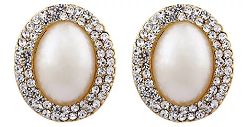 Bello London Schmuck Ohrclips - vergoldete mit Perlen und Kristalle - Bertha G von Bello London