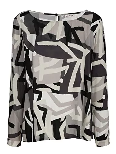 Alba Moda Langarmblusen Alba Moda Schlupfbluse Damen Rundhals Langarm mit Rundhalsausschnitt Grafisch