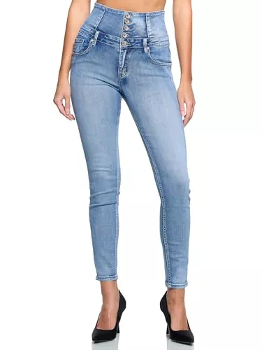 Elara Jeans Elara Damen Stretch Jeans Skinny High Waist Chunkyrayan