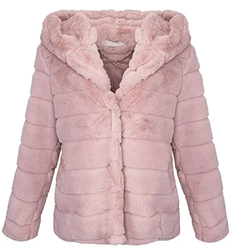 Rock Creek Selection Jacken Rock Creek Selection Damen Teddyfell Jacke Kuschelige Fleecejacke Winterjacke mit Kapuze D-384 S-L