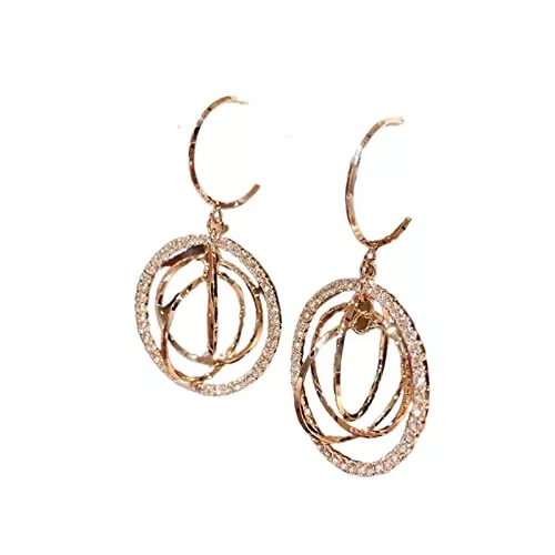 DURVIZ Schmuck DURVIZ Luxus glänzende Ohrringe for Frauen große Hoop Blume Herzform Lange Quaste Strass baumeln Ohrring Hochzeit Schmuck Geschenke