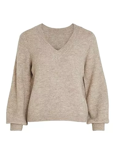 Vila Pullover & Strickmode Vila Damen Vijamina Rev V-Neck L/S Knit Top-Noos Strickpullover