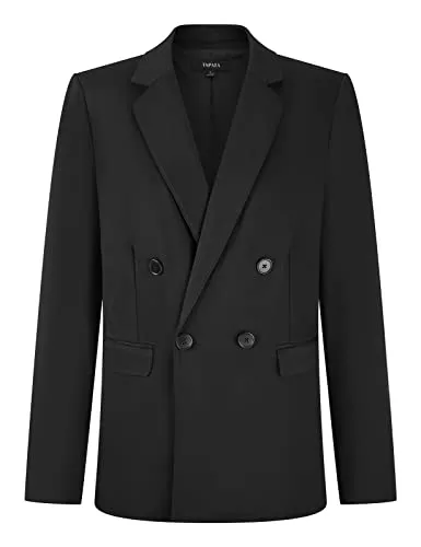 Tapata Blazer Tapata Blazer Damen Lange Ärmel Jacke Einfarbig Revers Elegant Business Blazer mit Tasche und Knöpfe