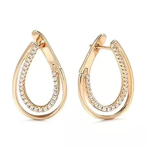 Yujun Schmuck Yujun Fashion Minimalist Style 585 Rose Gold Ohrringe Geometrische Linien Natürliche Zirkon Ohrringe für Frauen Edlen Schmuck