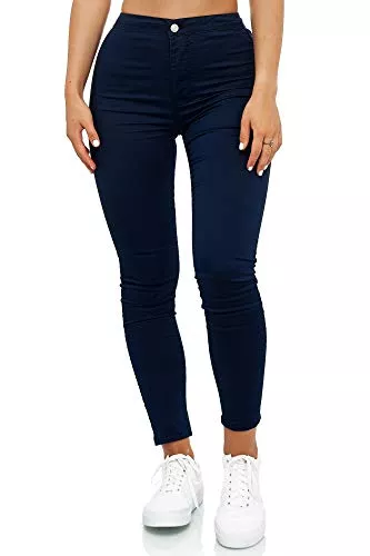 Elara Jeans Elara Damen Jeans High Waist Slim Fit Chunkyrayan