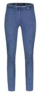 Robell Jeans Robell Style Marie – Bequeme, Denim Power Stretch Jeans, Gerade geschnittenes Bein mit Schlitz