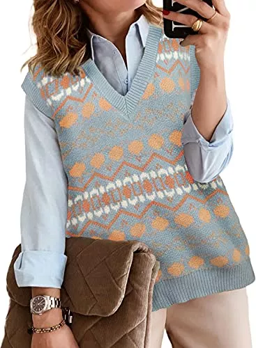 HAPPY SAILED Westen HAPPY SAILED Damen Weste Strick Winter Damen Sweater Pullover Ärmelloser Weste Elegant Damen Strickjacke Herbst Warm Gestrickt S-XXL