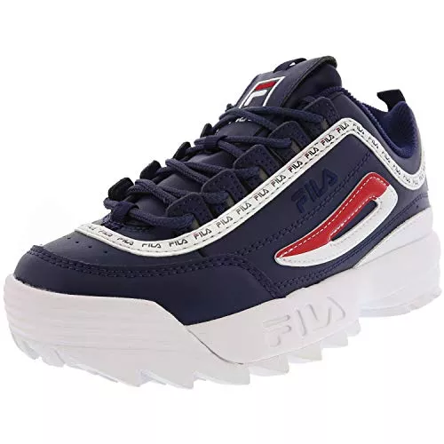 FILA Sneaker & Sportschuhe Fila Damen Disruptor Ii Stickerei Sneaker, Weiß/Marineblau/Rot