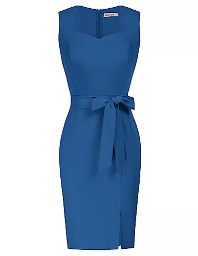 GRACE KARIN Cocktail GRACE KARIN Damen Ärmelloses Bleistiftkleid Elegantes Hochzeit Festliches Partykleid Brautjungfernkleid