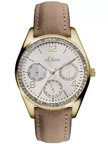 s.Oliver Uhren s.Oliver Damen-Armbanduhr Analog Quarz Leder SO-3165-LM