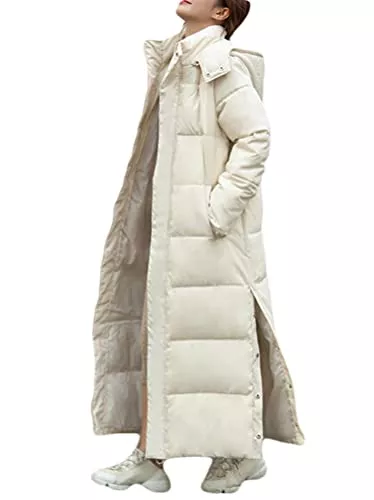 Minetom Mäntel Minetom Damen Daunenjacke Lang Mantel Daunenmantel Steppmantel Wintermantel Mit Kapuze Winter Warm Parka Winddicht Jacke Steppjacke Trenchcoat Übergröße