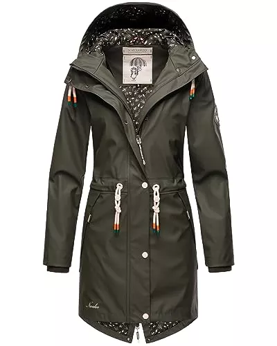 Navahoo Jacken Navahoo Damen Übergangsjacke Regenmantel wasserdicht lang mit Kapuze Tropical Stormoo XS-3XL