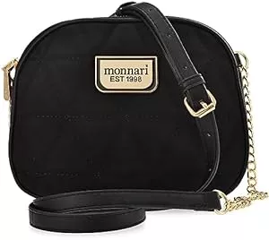 Generisch Taschen & Rucksäcke kleine elegante Damenhandtasche Nubuk Optik Monnari schwarz