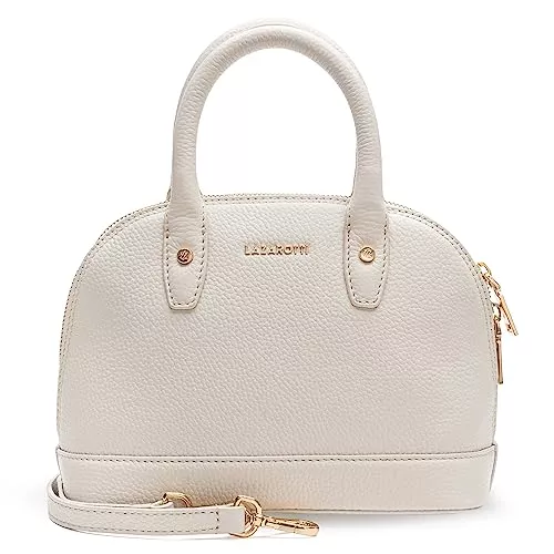 Lazarotti Taschen & Rucksäcke Lazarotti Bologna Damen Henkeltasche aus Leder 24 cm - mittelgroße Handtasche mit viel Stauraum - längenverstellbarer und abnehmbarer Umhängeriemen