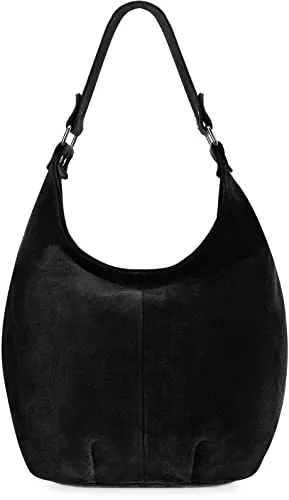 Generisch Taschen & Rucksäcke Leder Damenhandtasche Vera Pelle Damen Shopper Beuteltasche schwarz