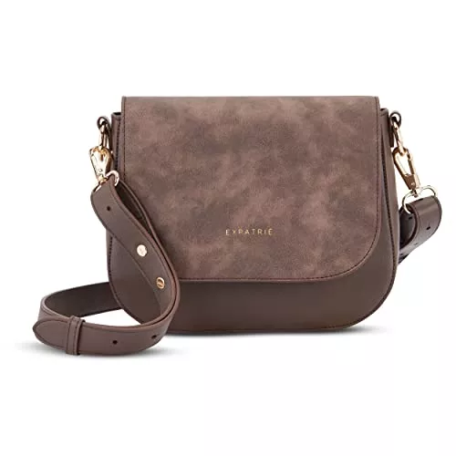 Expatrié Taschen & Rucksäcke Expatrié Umhängetasche Damen Klein - Louise Medium - Moderne Crossbody Bag aus Veganem Leder - Tasche für City Ausgehen - Verstellbarer Schultergurt