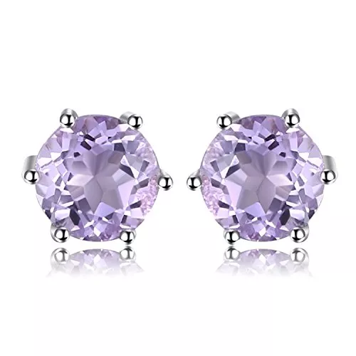 JewelryPalace Schmuck JewelryPalace Rund Echt Edelstein Amethyst Citrin Granat Peridot Topaz Ohrstecker Silber 925 Damen, Schmuck Set, Ohrringe Silber Edelstein Mädchen, Ohrstecker Silber mit Stein Frauen Rosegold Gold