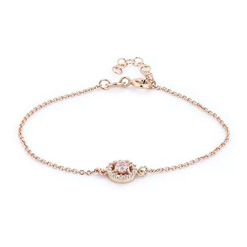 Vanbelle Schmuck Vanbelle Schmuck-Armband aus Sterlingsilber mit Zirkonia-Steinen, rund, mit rosa und weißen Steinen und rhodiniert, für Damen und Mädchen