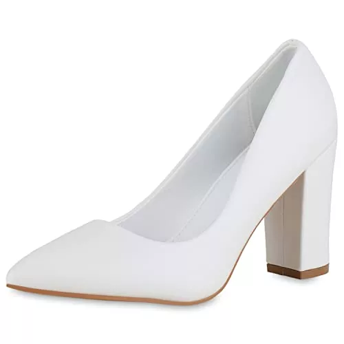 VAN HILL High Heels VAN HILL Damen Spitze Pumps mit Blockabsatz