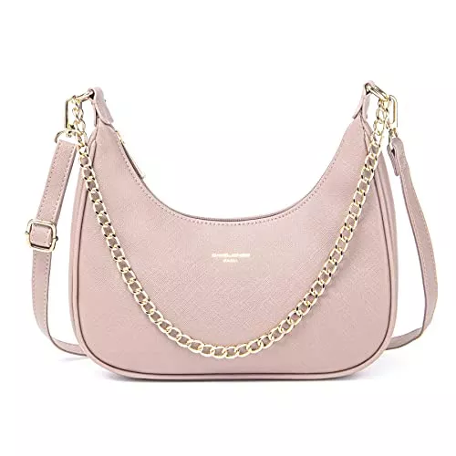 David Jones Taschen & Rucksäcke David Jones - Damen Kleine Umhängetasche - Frau Kette Schultertasche PU Leder - Handtasche Kettenhenkel Crossbody Bag - Trendy Tasche Mode Abendtasche Kettentasche Pochette Clutch Party