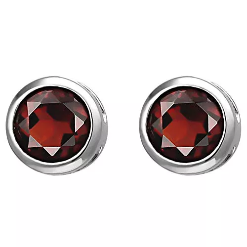 Jobo Schmuck Jobo Damen Ohrstecker 925 Sterling Silber 2 Granate rot Ohrringe