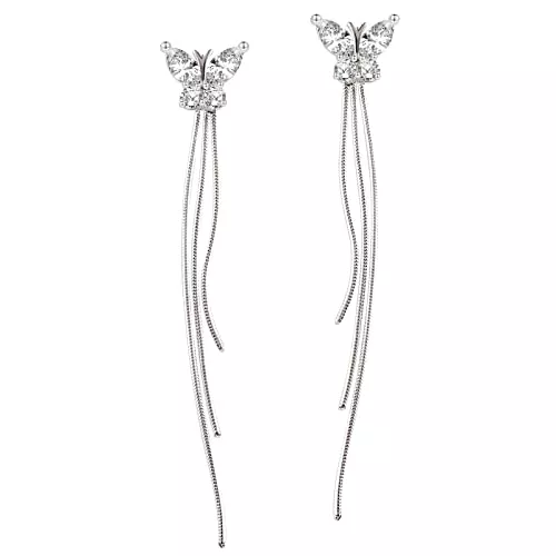 KISSPAT Schmuck KISSPAT Lange Quasten-Ohrringe für Damen, Massives 925er Sterlingsilber Leicht Hypoallergen Weiß Vergoldet Ohrstecker Schmuck, Geschenk für Frauen Mädchen Hochzeiten Geburtstag Jahrestag