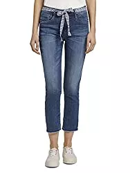 TOM TAILOR Jeans TOM TAILOR Damen Jeanshosen Alexa Slim Jeans 7/8 mit Bindegürtel