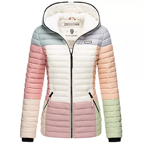 Navahoo Jacken Navahoo Damen Jacke Steppjacke Übergangsjacke gesteppt Colour Blocking B841