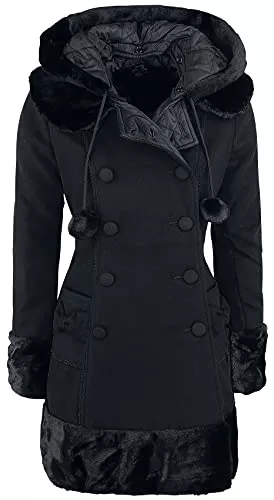 Hell Bunny Mäntel Hell Bunny Schwarz Sarah Jane Coat