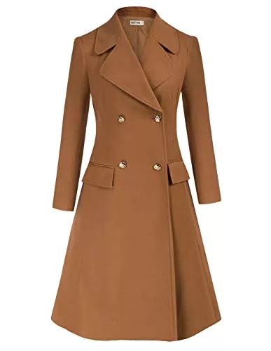 GRACE KARIN Mäntel GRACE KARIN Damenmantel A-Linie Slim Fit Casual Büro Tweed Mantel