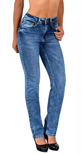ESRA Jeans ESRA Damen Straight Fit Jeans Hose Damen Jeanshose gerader Schnitt bis Übergröße G700