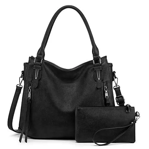 Realer Taschen & Rucksäcke Realer Damen Handtaschen Groß Shopper Lederhandtasche Schultertasche Umhängetasche Geldbörse Hobo Damen Taschen Set 2pcs…