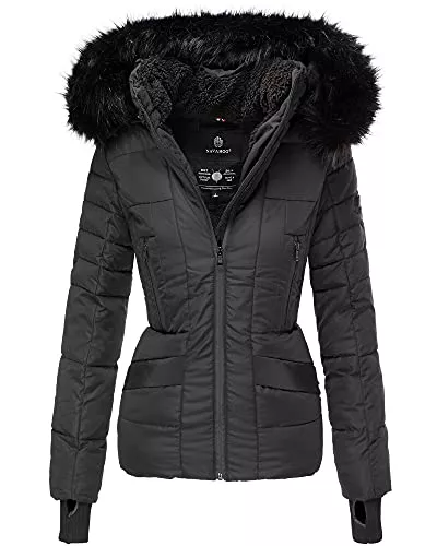 Navahoo Jacken Navahoo Damen Winter Jacke Steppjacke Teddyfell Warm gesteppt Kunstpelzkragen XS-XXL Adele
