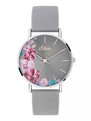 s.Oliver Uhren s.Oliver Damen Analog Quarz Armbanduhr mit Silikonarmband