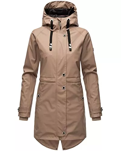 Navahoo Jacken Navahoo Damen Regenjacke mit Kapuze Regenmantel Teddyfutter Wasserdicht B934