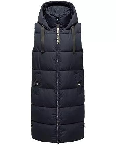 Navahoo Westen Navahoo Damen Steppweste Stehkragen gefüttert Ärmellose Outdoor Weste mit Kapuze B942