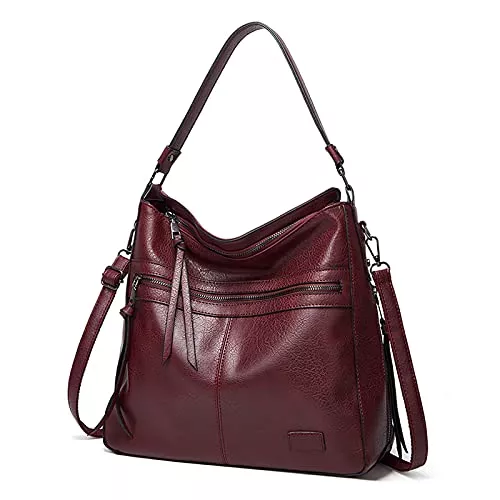 FANDARE Taschen & Rucksäcke FANDARE Retro Handtaschen Damen Schultertasche Umhängetasche Wasserdicht PU Leder Frauen Quaste Tragetasche für 12.9 Zoll Laptoptasche Büro Schule Pendeln Reisen Arbeitstasche